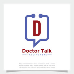 simple elegant and modern doctor talk logo concept
