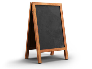 Board with wooden frame and chalkboard side view