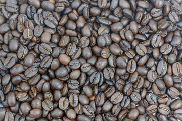 Coffee beans background. Coffee beans texture.