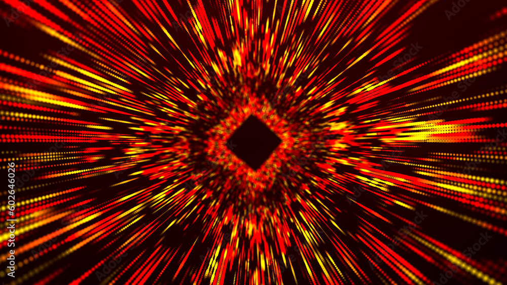 Poster colorful tunnel background. abstract digital background. big data visualization. data flow informati
