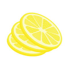 Fresh Lemon Illustration Isolated In White Background. Lemon Slice Cartoon Illustration.