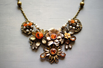 A Necklace With Vintageinspired With Antique Details. Generative AI