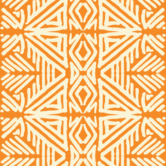 Geometric ethnic ornament pattern. Embroidery with retro style. - obrazy, fototapety, plakaty