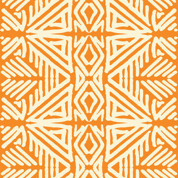 Geometric ethnic ornament pattern. Embroidery with retro style.