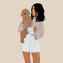 girl with dog