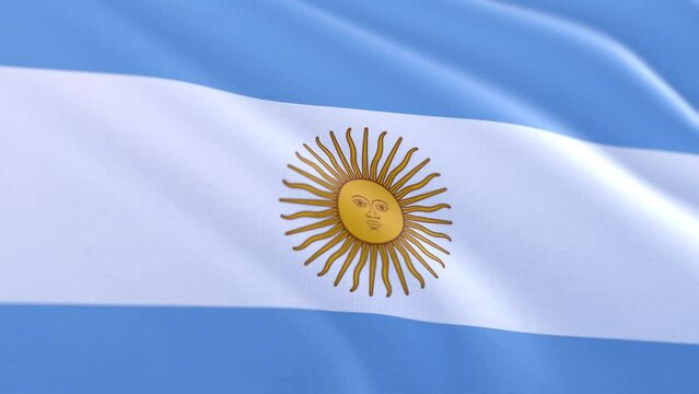 Slow motion loop of an Argentina flag waving in the wind