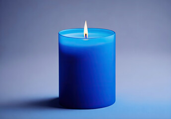 Obraz na płótnie Canvas Blue candle burning. Generative AI