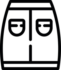 Leather skirt icon outline vector. Woman style. Wear denim