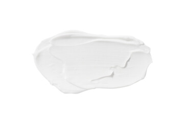 A smear of white cosmetic cream with no shadows and no background. PNG