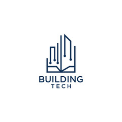 Building Tech logo design architecture inspiration
