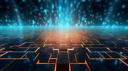 DYNAMIC TECH GRID | Futuristic Stock Image of Glowing Geometric Lines | Advanced Technology & Connectivity