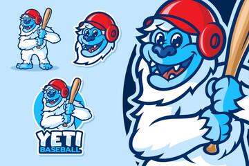 Yeti Ice Baseball Mascot Stock Illustration Vector