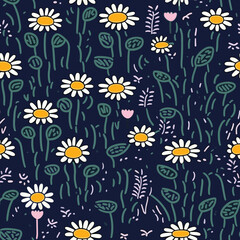 Seamless Colorful Daisy Pattern.

Seamless pattern of daisys in colorful style. Add color to your digital project with our pattern!