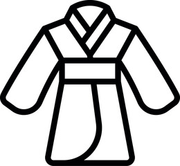 Clothing kimono icon outline vector. Karate fashion. Textile cotton