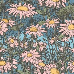 Seamless Colorful Daisy Pattern.

Seamless pattern of daisys in colorful style. Add color to your digital project with our pattern!