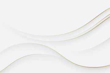 Elegant white background with golden lines