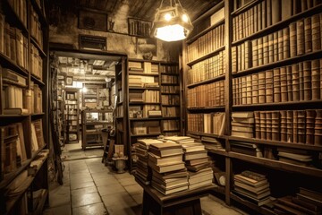 Ancient Bookstore's Magic - AI Generated