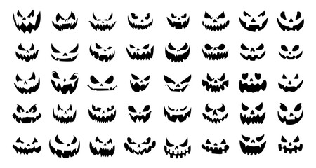 scary ghost face For carving pumpkins on Halloween night.