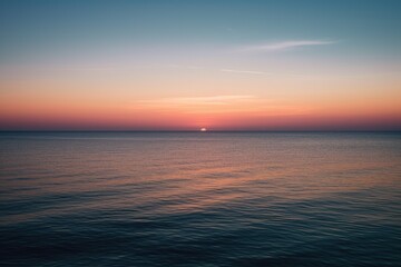 Naklejka na ściany i meble Serene Summer Sunset Seascape -AI Generated