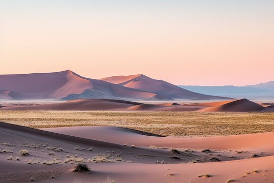 Dunes of the Namib Desert at Dawn - AI Generated
