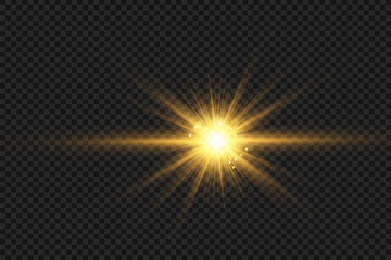 	
Special lens flash, light effect. The flash flashes rays and searchlight. illust.White glowing light. Beautiful star Light from the rays. The sun is backlit. Bright beautiful star. Sunlight.	
