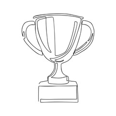 One Line Cup, Prize Drawing, Continuous modern illustration