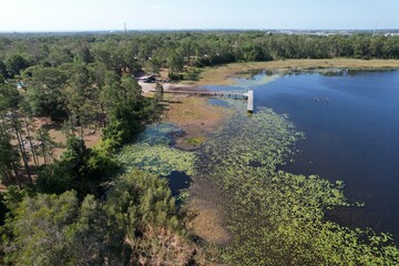 An aerial photo of Lake Chautauqua Nature Preserves in Tampa Bay, Florida.