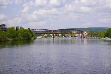 Obraz premium The Weser river near Hamelin. Lower Saxony - Germany.