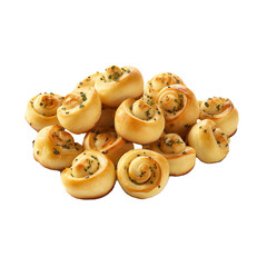 garlic knots isolated on transparent background