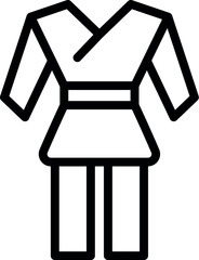 Model kimono icon outline vector. Cad gi. Top belt