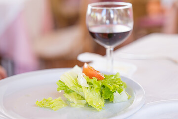 glass of wine at lunch