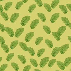 Abstract exotic plant seamless pattern. Botanical leaves wallpaper. Tropical pattern backdrop with palm leaf and floral motifs.