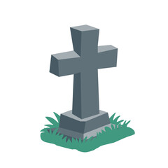 cartoon gravestones of the dead The crucifix on the grave halloween night horror