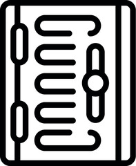 Metal door bunker icon outline vector. House building. Danger home