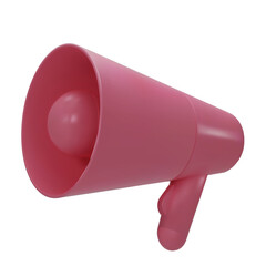 Pink  Megaphone icons isolated on white background. 3d megaphone speaker loudspeaker bullhorn for announcing promotion, 3d png illustration.