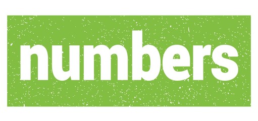 numbers text written on green stamp sign.