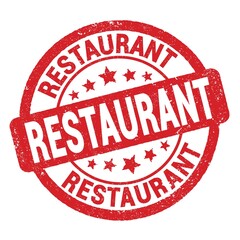 RESTAURANT text written on red round stamp sign.