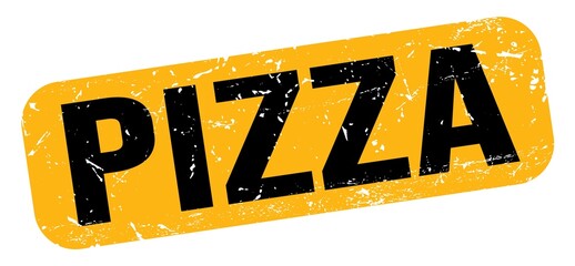 PIZZA text on yellow-black grungy stamp sign.
