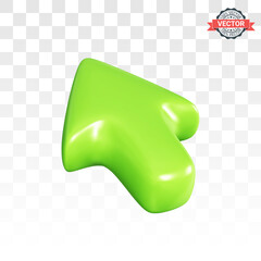 Computer cursor icon or mouse pointer arrow. Realistic 3D vector graphics isolated on a transparent background