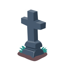 cartoon gravestones of the dead The crucifix on the grave halloween night horror