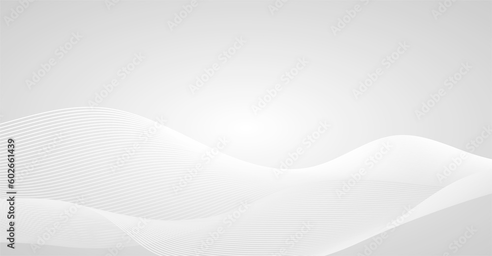 Poster white wave modern background. abstract wavy background with white flowing lines. grey and white smoo