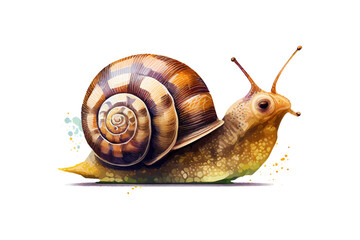 Snail watercolor. Vector illustration desing.