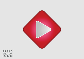 Play icon, vector illustration. Flat design style