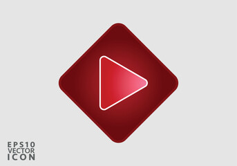 Play icon, vector illustration. Flat design style