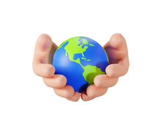 Hands holding earth globe