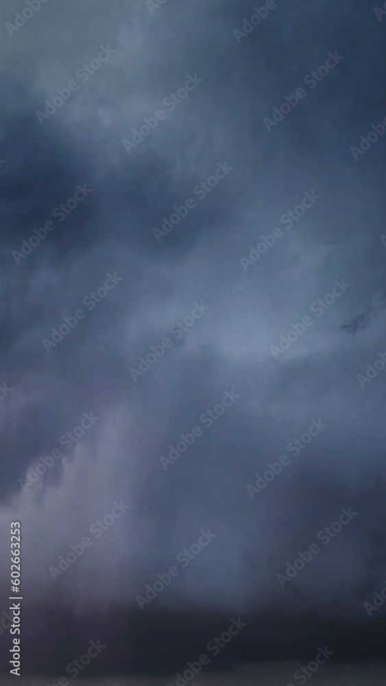 Canvas Prints lot of lightning during a thunderstorm. storm clouds are moving fast on the viewer, timelapse. verti