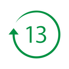 Battery recycling symbol 13 SO(Z). Vector illustration