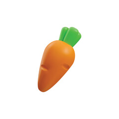 Cute carrot in 3d style, vector illustration isolated on white background.
