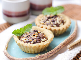 Mini Pie Brownies, sweet dessert suitable for tea or coffee time, with various topping