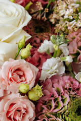 Colorful bridal bouquet. wedding day, bride accessories. High quality photo
